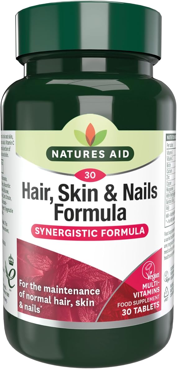 Natures Aid Hair, Skin & Nails Supplement Formula – 30 Tablets