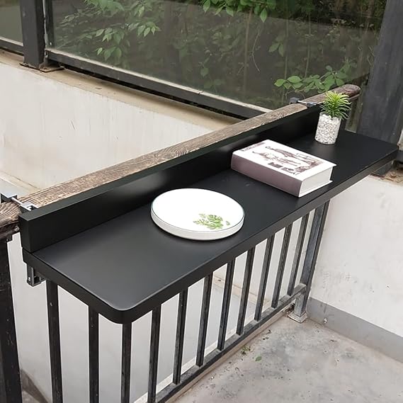 Balcony Table Hanging,Balcony Bar for Railings, Outdoor Folding Side Table,Balcony Hanging Railing Deck