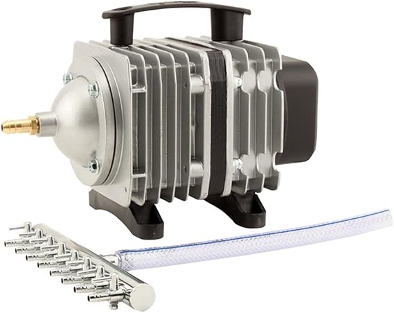 EcoPlus ECOair 5 Commercial Grade Air Pump 1300 GPH - 80 Watt Single Outlet with 8 Valve Manifold