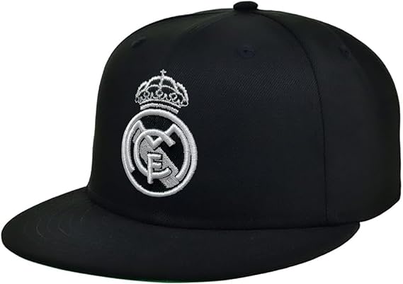 Real Madrid Classic Snapback Black Hat Cap Hip Hop Style Flat Bill Adjustable Size, Licensed Product