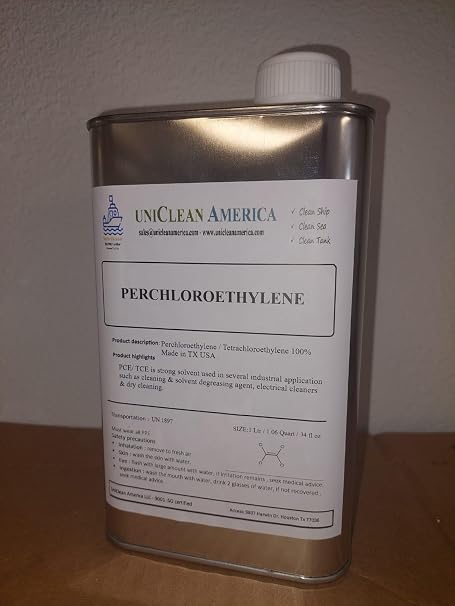 Perchloroethylene 99.9% Purity - PCE Dry Cleaning Solvent - Made in USA - 3 Liter / 101 fl oz