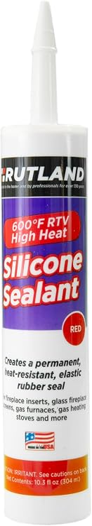 Rutland 600F Red High Temp Silicone Sealant RTV Gasket Maker - Heat Resistant Glue & Red RTV Silicone Sealant Adhesive, Gasket Sealer 600F