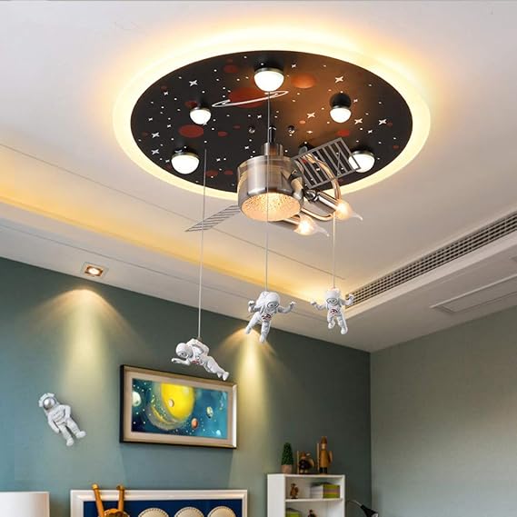 Lighting Kids Ceiling Lighting LED Kindergarten Lamps 9 Lights Creative Modern Drop Ceiling Pendant Lighting Nursery Children's Room - 22" Width