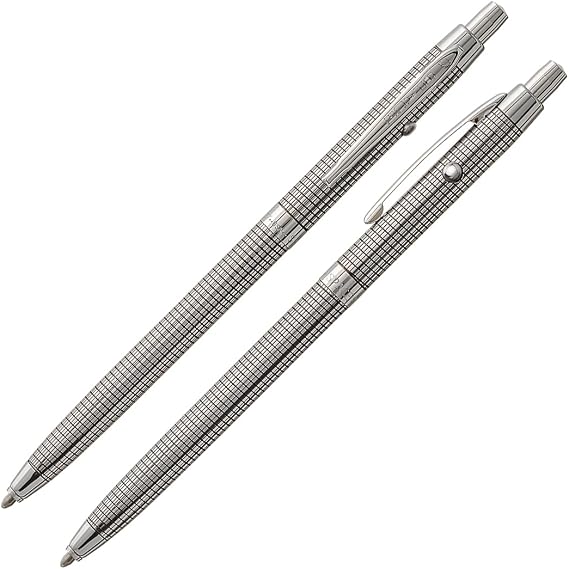 Fisher Space Pen Black Grid Design Shuttle Space Pen, Ballpoint, Black Ink, Pocket Clip, Gift Box