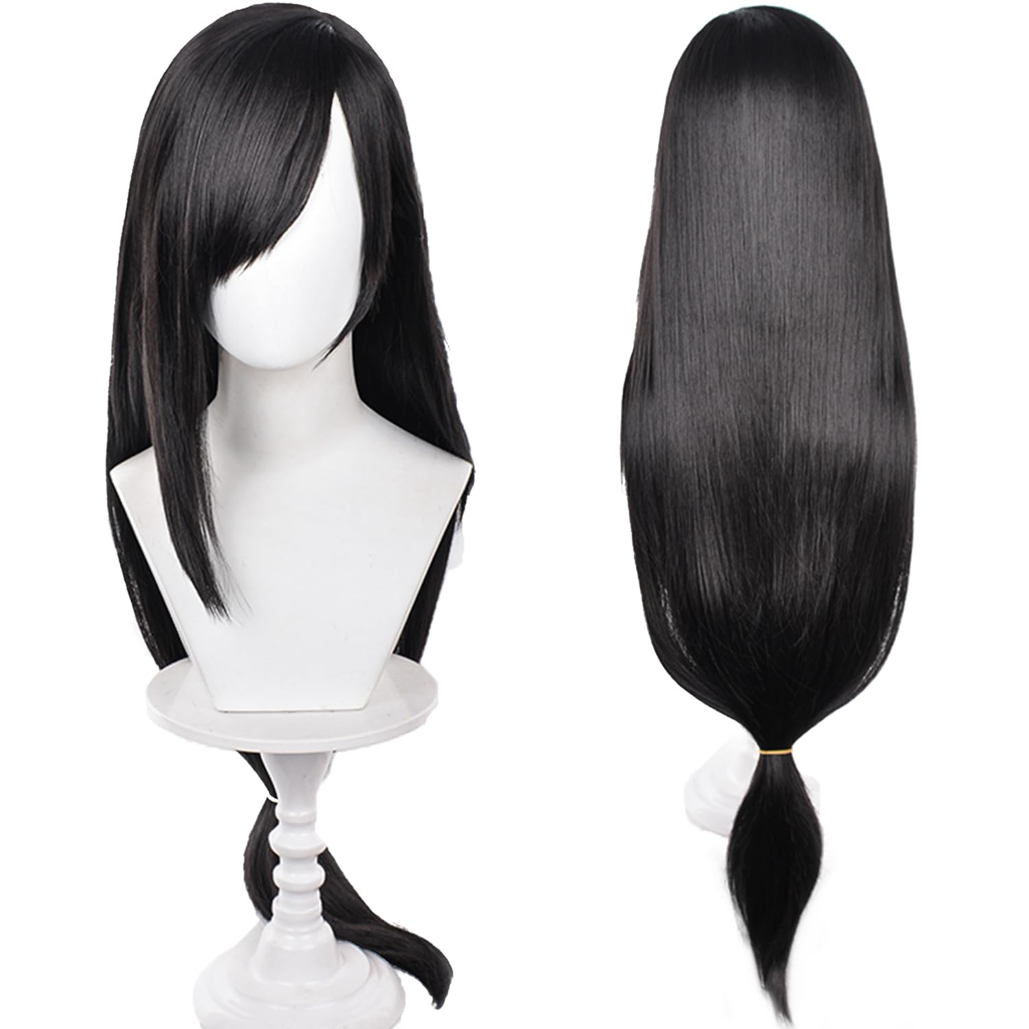 Black Cosplay Wig Wigs Long Hair Straight Hair with Bangs for Women Anime Cos Perfect for Halloween Party