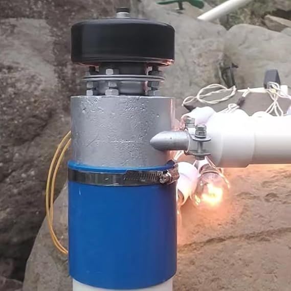 1000W Portable Water Turbine Generator 220V Aluminum Alloy Miniature Water Turbine Generator, Pure Copper Coil Hydroelectric Turbine Generator for Outdoor Use, Lighting, Mountains,1000w,220V