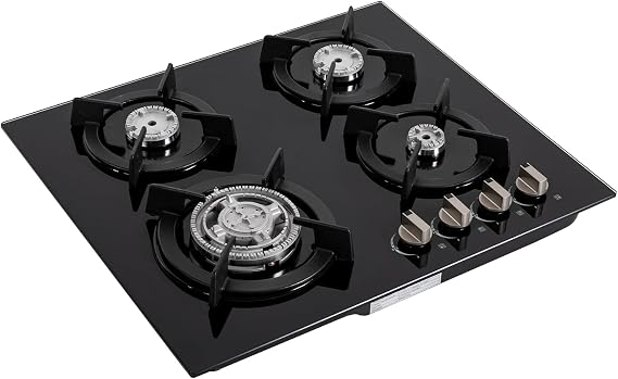 4 Burner Gas Cooktops,Gas Stove Gas Hob Stovetop Tempered Glass Cooktop,Built-In Gas Stove Top NG/LPG Convertible Gas Hob