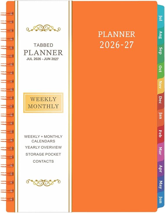 Planner 2026-2027 - Academic Planner 2026-2027,Planner Weekly and Monthly with Tabs, JULY 2026 - JUNE 2027, 6.25" 8.3", Strong Twin-Wire Binding
