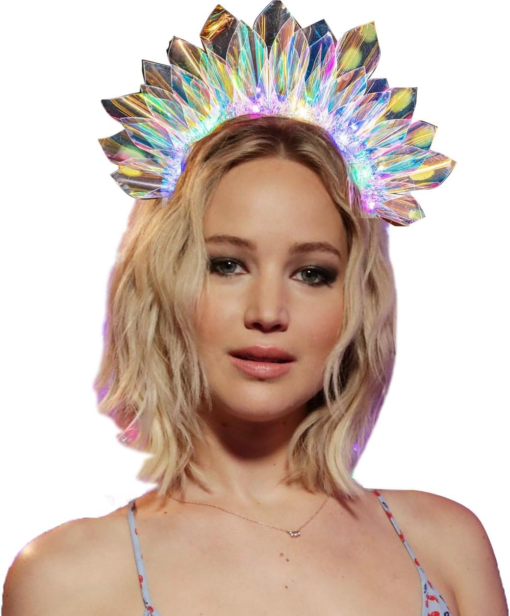 Light Up Headbands, LED Flash Glowing Sun Headband Rave Hair Hoop for Nightclub Party Festival Halloween Costume Cosplay Hair Accessories for Women and Girls