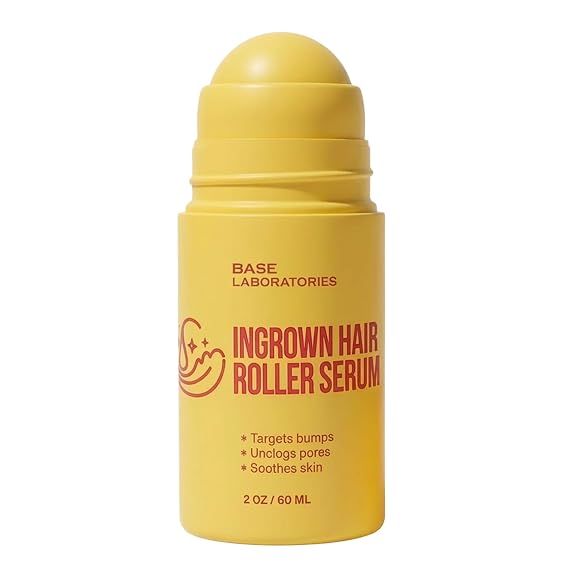 BASE LABORATORIES Ingrown Hair Roller Treatment Serum, Skin Smoothing & KP | 2oz, Ingrown Hair Remover, Razor Bump Treatment, Roll-On Serum, Bikini Ingrown Hair, KP Skin Smoothing Serum, After Shave