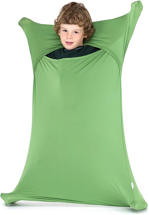 SANHO Premium Sensory Sock,Small, 35" L x 20" W, Good for Height:Up to 40", Updated Version,Green