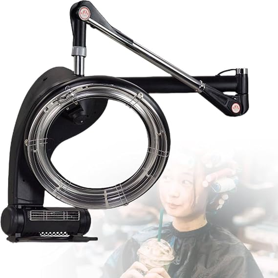 Professional Hair Dryer, Wall-Mount/Standing Infrared Hair Steamer,Hair Salon Colour Processor Plate Heater Salon Barber System Hood with Adjustable Timer and Temperature,Hanging