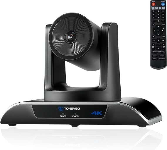 TONGVEO 4K Conference Room PTZ Camera AI-Tracking & Gesture Control USB 3.0