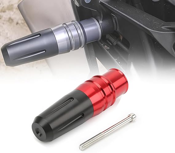2 Pack Motorcycle Frame Sliders for Suzuki B King, CNC Aluminum Universal Drop Guards, Motorcycle Frame Protectors for Body & Fairing Protection,C Red