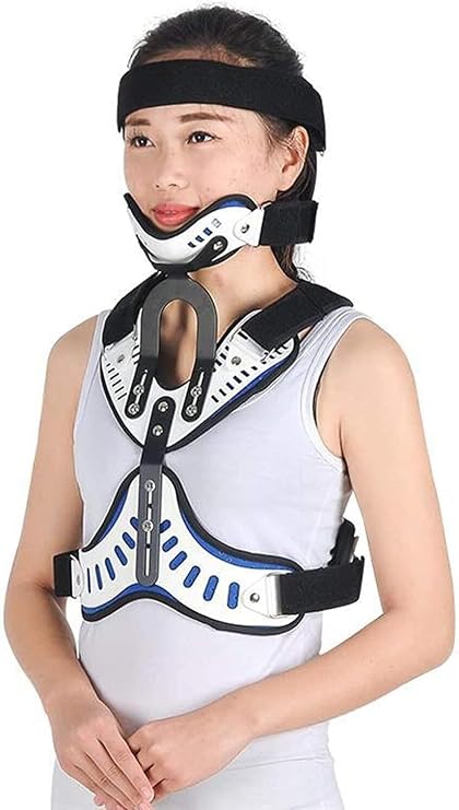 TIST Cervical Thoracic Orthosis,Adjustable Head Neck Chest Thoracic Halo Brace Fracture Fixation Cervical Vertebra Rehabilitation Support for Post Trauma