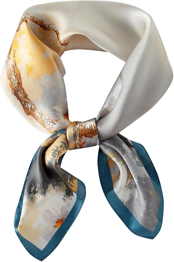 100% Mulberry Silk Square Scarf 27''x27'' Neck Scarf Hair Scarf Headscarf Bandanas for Women