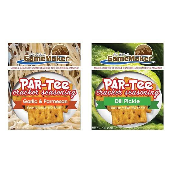 GameMaker Savory Cracker Seasoning | Garlic & Dill 2 Pack | Easy Shake & Serve Cracker Coating | Great Snack or Party Favorite