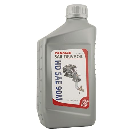 Yanmar SAE 90M Sail Drive Oil Full Synthetic Marine Lubricant 1 Quart OEM Equipment Oil for Sail Drive Systems 946 mL Bottle