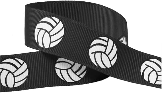 Q-YO Grosgrain Ribbon for Cheer Uniform, Crafts & Sewing - 3/8"-1.5" Softball, Soccer & Volleyball Grosgrain Ribbon (10yd or 2x5yd); 7/8" Black