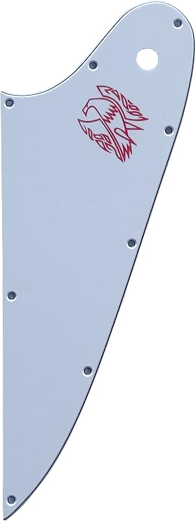 For Gibson Firebird Red Logo Guitar Pickguard (3 Ply White-1)