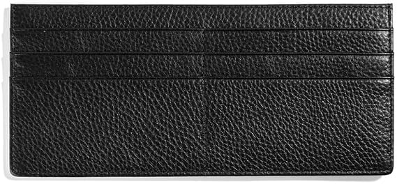 Women's Leather Wallet Card Holder Long Clutch - Genuine Leather, Minimalistic, Zippered Coin Pocket, 6 Card Slots, Fashionable (Black)
