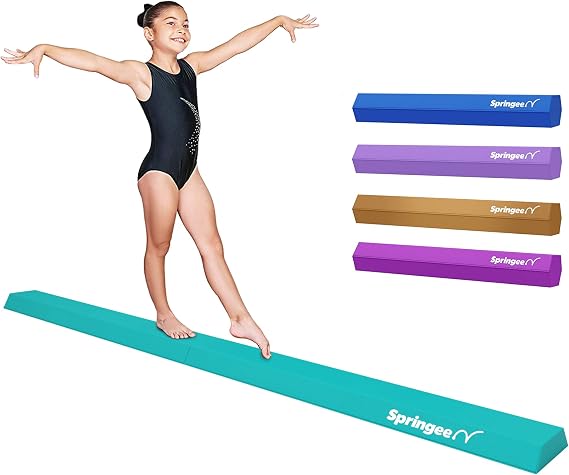 9FT Gymnastics Balance Beam - Thick Vinyl Foldable Non-Slip Extra-Firm Foam Floor Beams - Premium Home Training Equipment for Professionals and Beginners Athletes