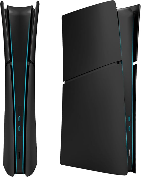 ElitePlay Black PS5 Digital Slim Faceplate Cover Replacement Plates Shell for Playstation 5 Slim Model Digital Edition