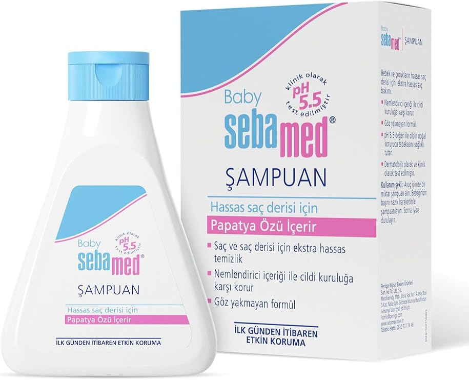 Sebamed Baby PH 5.5 Göz Yakmayan Formül Nemlendirici Etkili Papatya Özütlü Bebek Şampuanı 250 ML