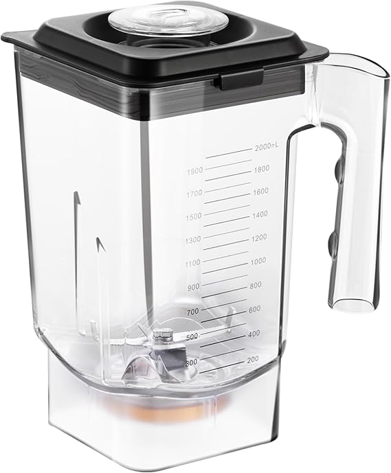 Blender Cup Replacement, 70OZ/2L Tritan Jar with Lid, BPA Free, Dishwasher Safe, Clear Blender Container for Smoothies Shakes Juices
