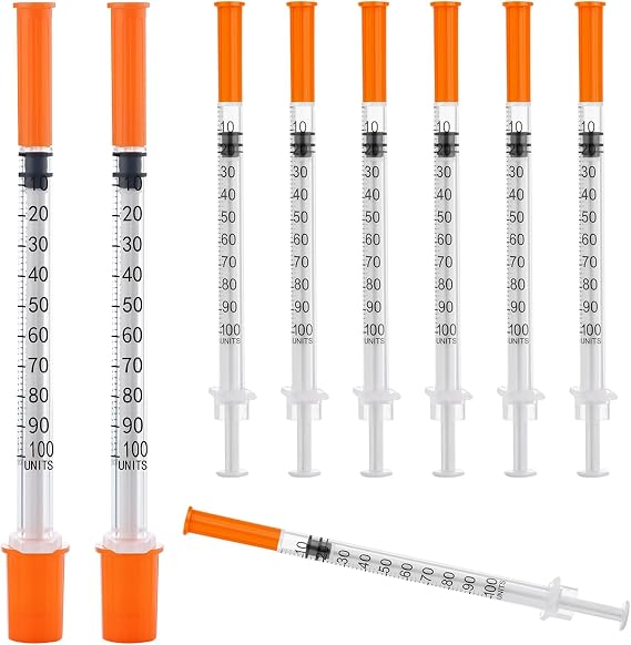 50 Pack 1ml 30G*8mm Measuring Tools, Individually Sealed Packaging, laboratory accessories, Pet Liquid Feeding Tools (50)