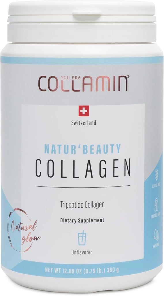 NaturBeauty Collagen Premium Hydrolyzed Tripeptide Powder from Grass-Fed Swiss Bovine High Absorption with Essential Amino Acids Supports Skin, Hair, Nails, Joints30 Servings