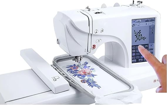 Automatic Sewing Machine with LCD Touch Screen, 158 Built-in Designs, Household Electric Sew and Embroidery Machine, 30 Pattern Borders