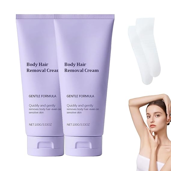 Gentle formula, Hydrateology facial hair removal cream, Luuma hair removal cream, suitable for all skin types, fast and smooth, suitable for men and women, removes unwanted hair 2pc