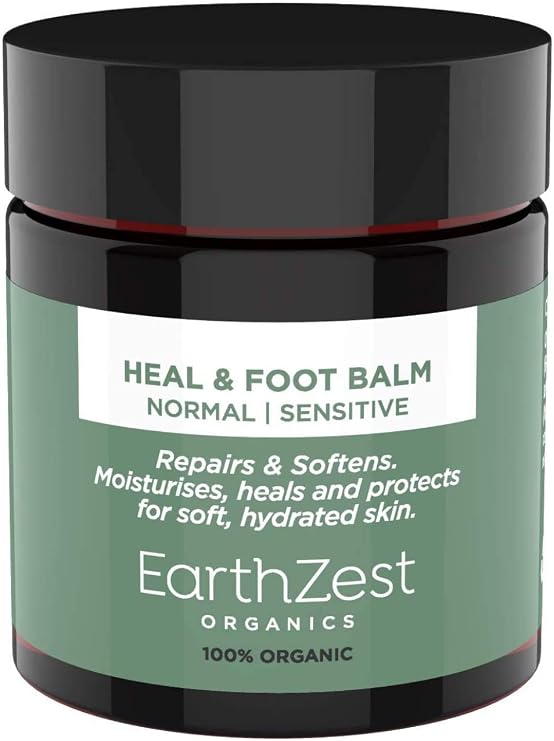 Foot Cream Day & Overnight Treatment by EarthZest Organics. Award-winning 100% Organic Natural Heal & Foot Balm for Cracked Heels, Dry Skin, Fungal Nail, Athletes Foot & Diabetics. Certified Vegan.