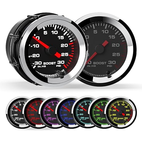 2" 52mm Boost Gauge with Sensor Kit Car Meter Boost