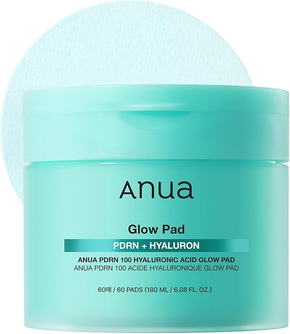 Anua PDRN 100 Hyaluronic Acid, Hydrating Dual-Textured Toner Pads, Salmon DNA & Collagen Face for Glass Skin Glow & Makeup Prep, Sensitive & Dry Skin, Korean Skincare, 6.1 fl oz, 60 Count