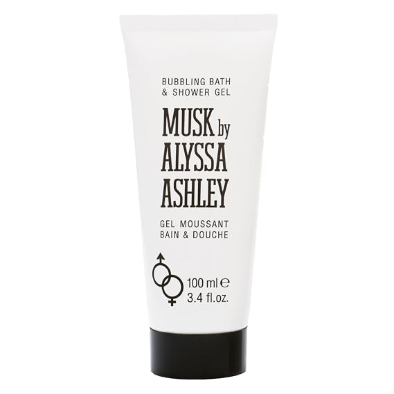 Alyssa Ashley Musk Bath and Shower Gel - Body Wash Women with Citrus, Bergamot and Musk - Delicate Cleanse and Sensual Body Wash Experience - 3.4 oz