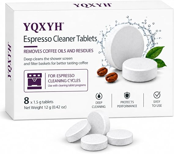 Espresso Machine Cleaning Tablets, 8 Count, Coffee Oil and Residue Cleaner Compatible with Breville Espresso Machines with Cleaning Tablet Programs