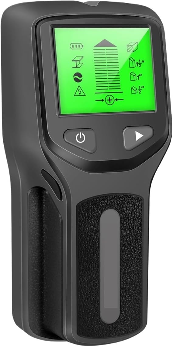 Stud Finder, Stud Finder Wall Scanner 5 in 1 Metal Detector Voltage Live Wire Detect Wall Scanner Electric Box Finder(Black)