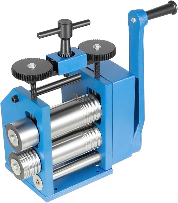 Jewelry Rolling Mill Machine, 3in/75mm Roller Manual Combination Rolling Mill Flatten Machine,DIY Metal Sheet Wire Flat Jewelry Tool (US Stock)