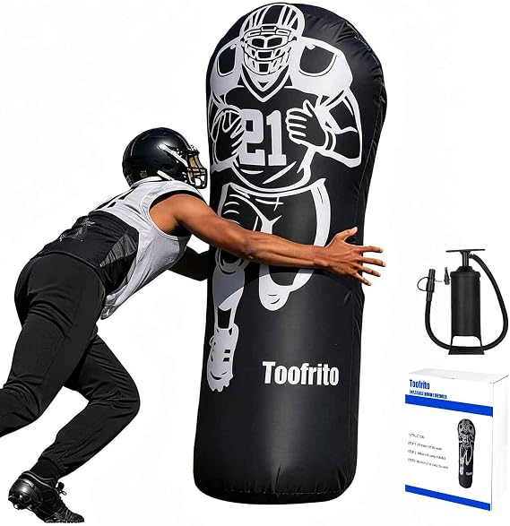 Inflatable Football Tackle Dummy with Water Weighted Base 72 Football Tackling Dummy D-Line Training Equipment for Football