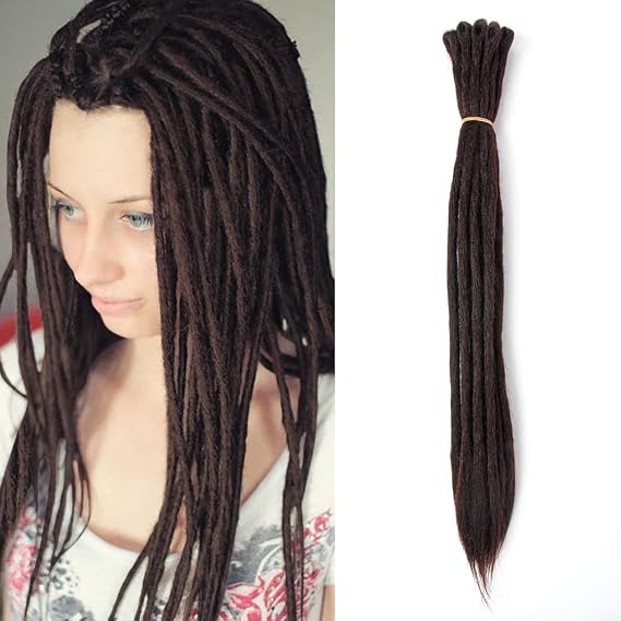 Shinon 15Pcs/20Inch Crochet Dreadlocks Extensions 100% Hip-hop Handmade Synthetic Hair Extensions Twist Braiding Hairpiece For Fashion Goddess