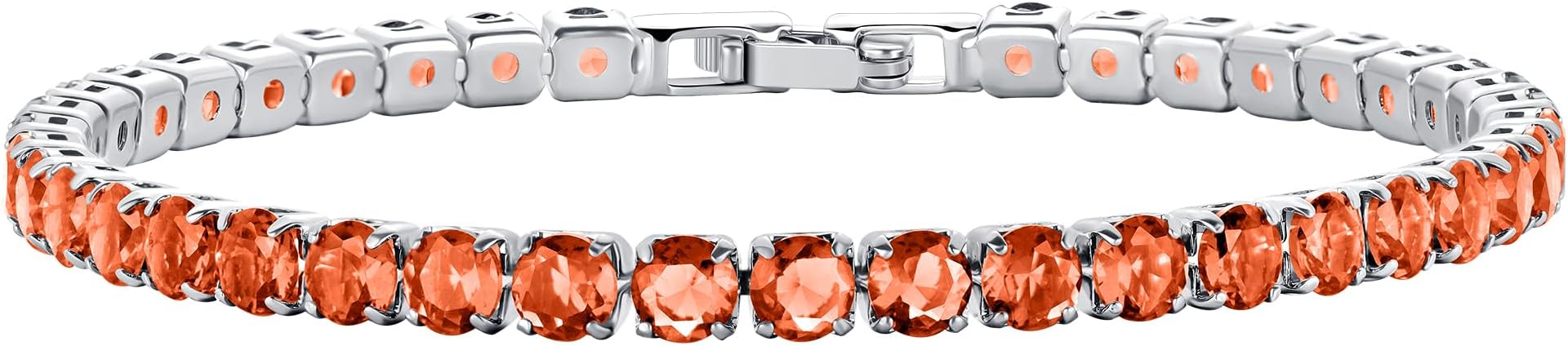 14K Silver Plated Tennis Bracelet Cubic Zirconia Classic Bracelet Birthday Stone Silver Bracelets for Women (GSSL-020)