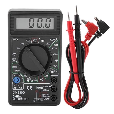 Digital Multimeter Tester, Volt DT830D Digital Multimeter Autoranging, Continuity Measurement for Transistor Testing Buzzer Measurement Diode Testing