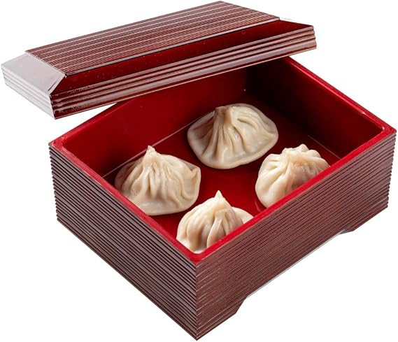 Restaurantware-Bento Tek 27 Ounce Small Bento Box, 1 Greaseproof Authentic Box - For Hot & Cold Food, Lacquered Interior, Brown Plastic Japanese Lunch Container, Reusable, For Unagi Or Obento
