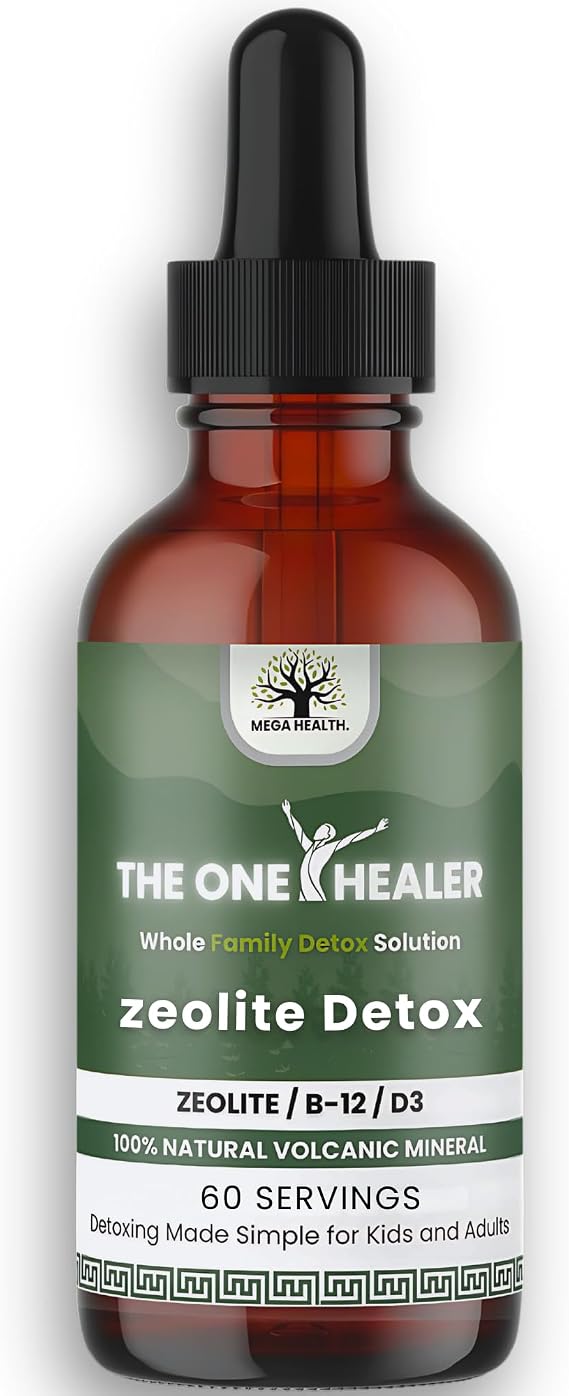 The One Healer Zeolite Detox for Kids & Adults Pure Zeolite Drops with Methyl B12 and Vitamin D3 for Heavy Metal Detox  Body Cleanse Advanced Natural Formula - 2oz Liquid Drops Supplement