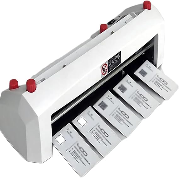 Automatic Business Cutter Card, Electric Business Card Cutting Machine,Cut 300g of Business Card Paper,9 Sets of Blade Design, for Business/Invitation/Membership