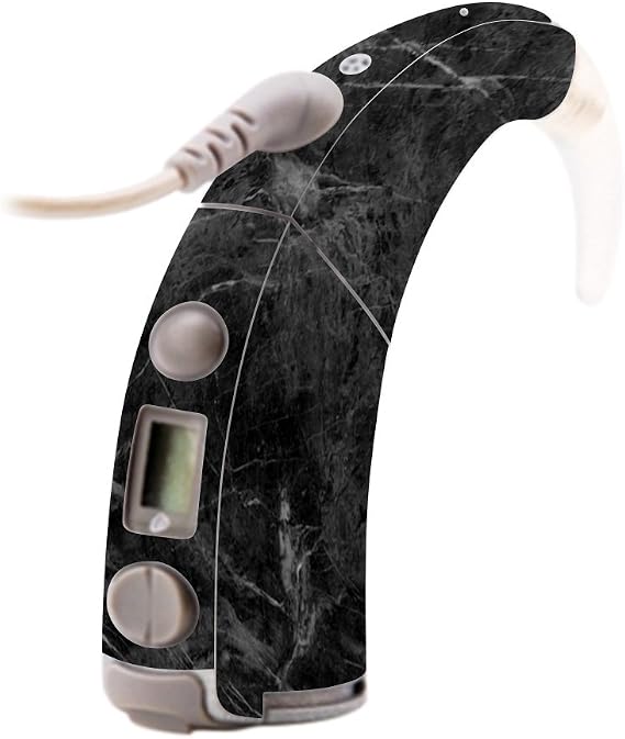 MightySkins Skin Compatible with Cochlear Nucleus Freedom - Black Marble | Protective, Durable, and Unique Vinyl Decal wrap Cover | Easy to Apply, Remove, and Change Styles | Made in The USA