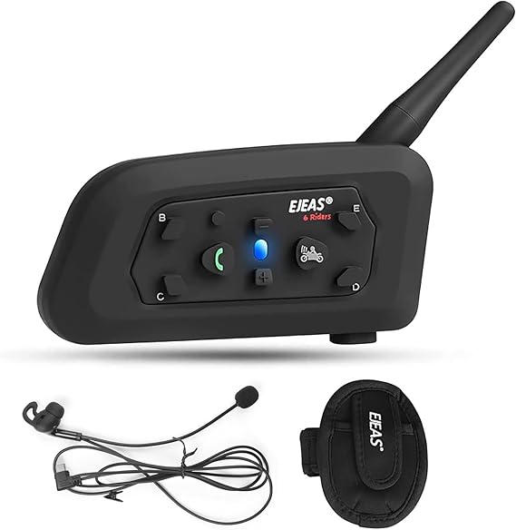 EJEAS V6C Professional Football Referee Bluetooth Intercom, 2 People Wireless Bluetooth Headset with Running Armband for Soccer Hockey Rugby Sports 1 Pack