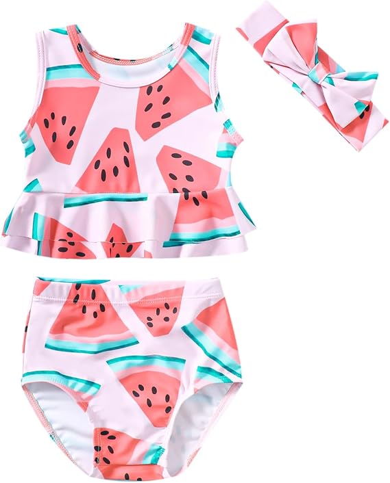 Magic Park Infant Girl Bikini Set Baby Vest Swimsuit Headband